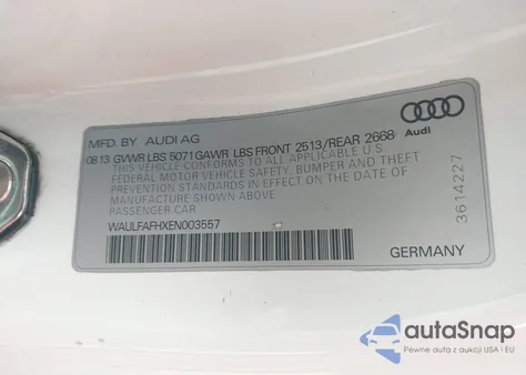 2014 Audi A5 2.0T Premium from USA, damaged, VIN WAULFAFHXEN003557